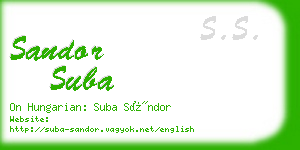 sandor suba business card